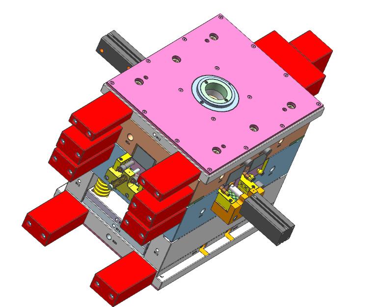 全3D設計彎管接頭油缸滑塊冷流道注塑模具